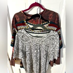 Trio of 3 Tory Burch Tshirts (1 long aleeved, 2 short aleeved) vintage